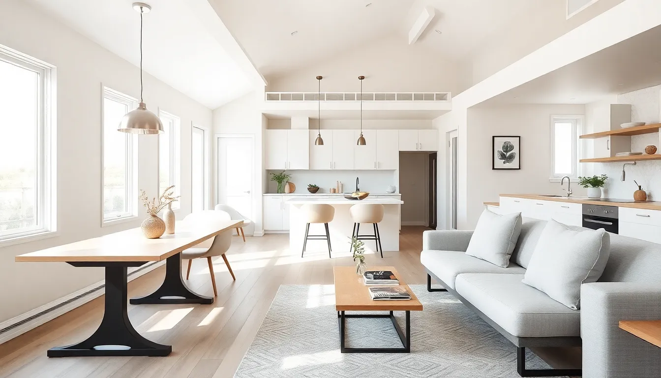 open floor plan of a small home with multipurpose furniture.