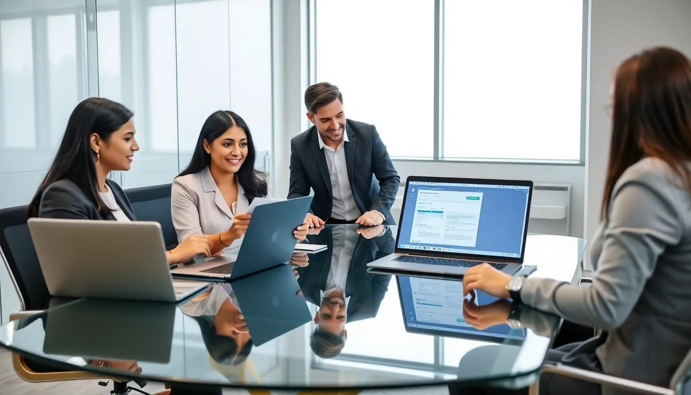 diverse team conducting usability testing in a modern office.
