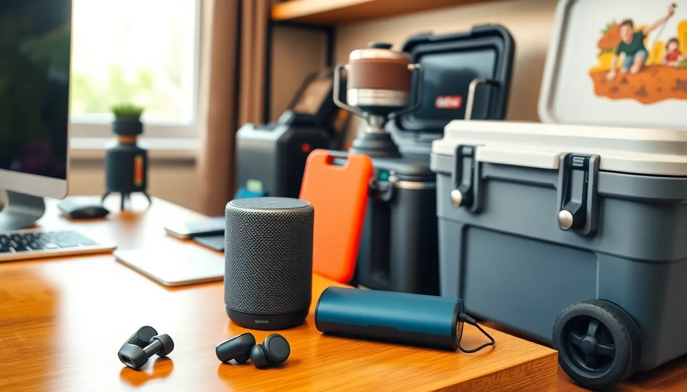 essential gadgets for dads in a modern workspace.