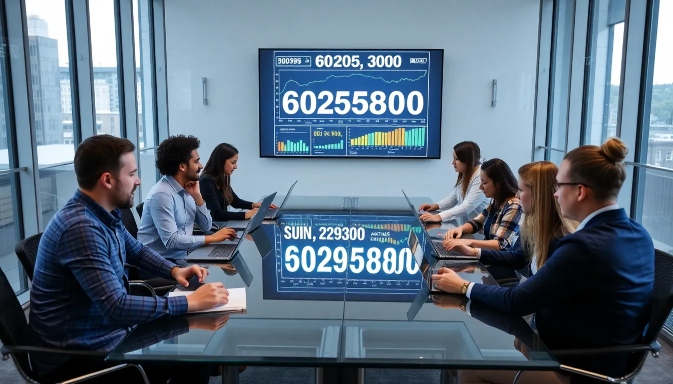 professionals discussing mathematical applications in a modern office.