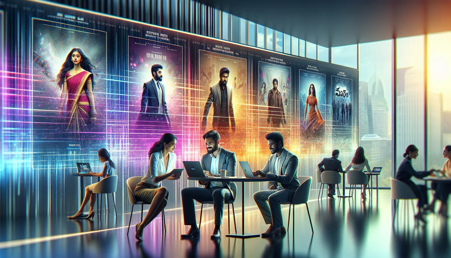 diverse team exploring Telugu movies on a modern streaming platform.