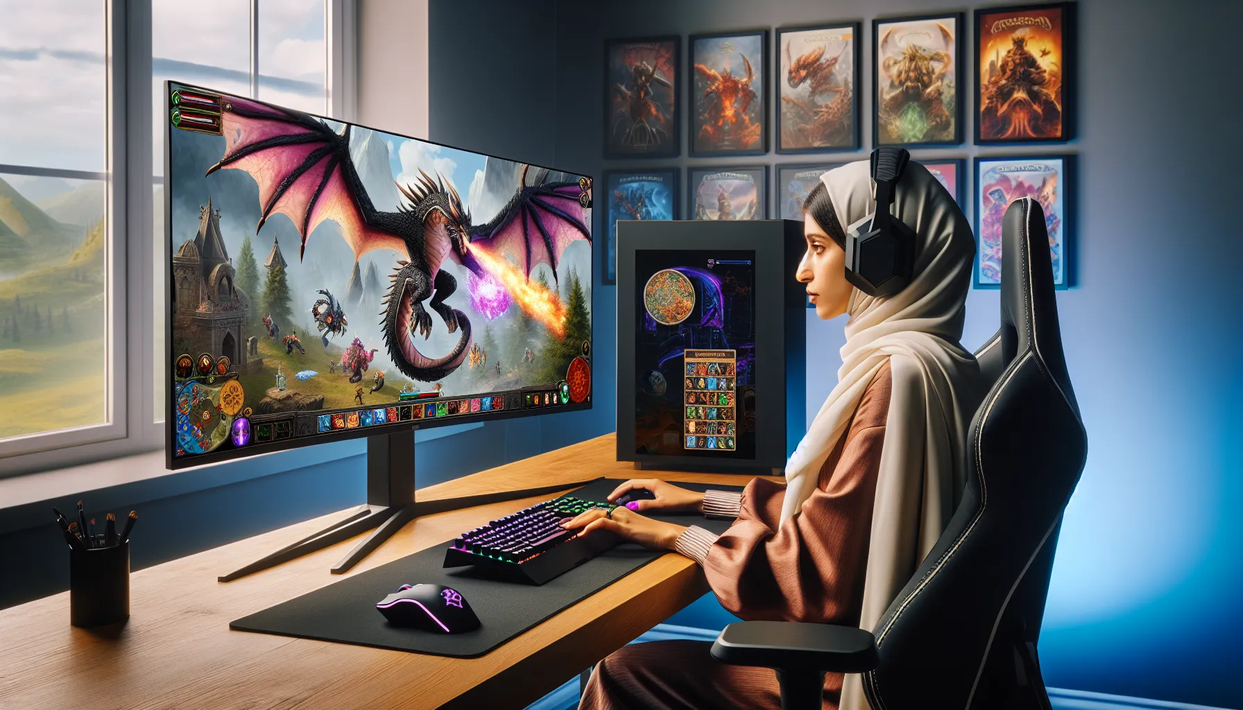 gamer engaged in OSRS battle against a wyrm on the computer screen.