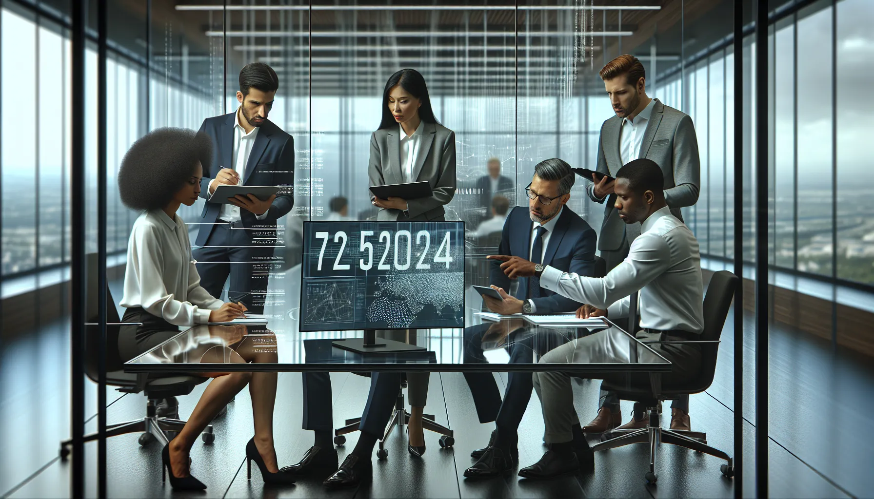 IT team discussing data challenges in a modern office.