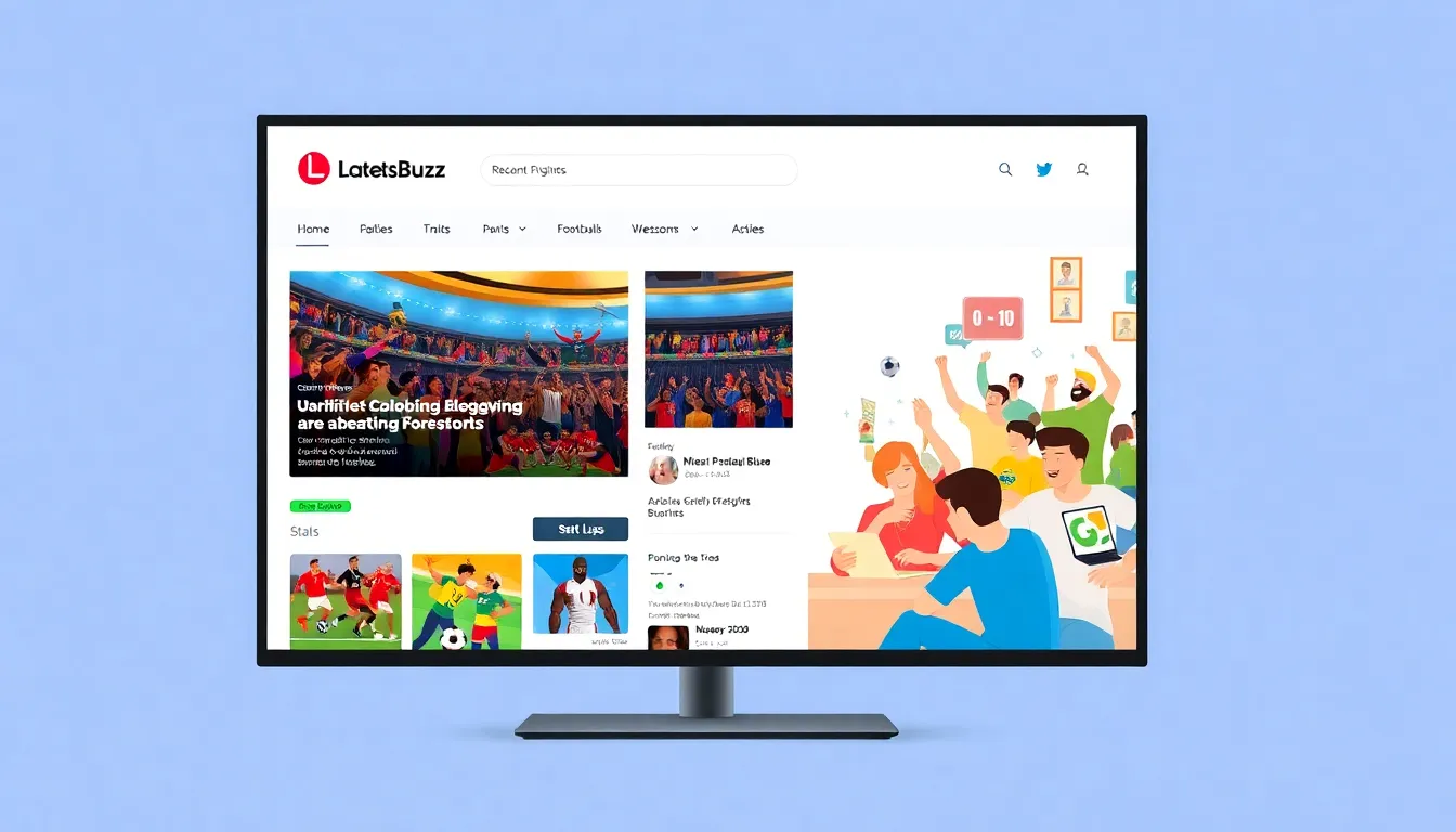 digital interface of LatestSportsBuzz focusing on football content.