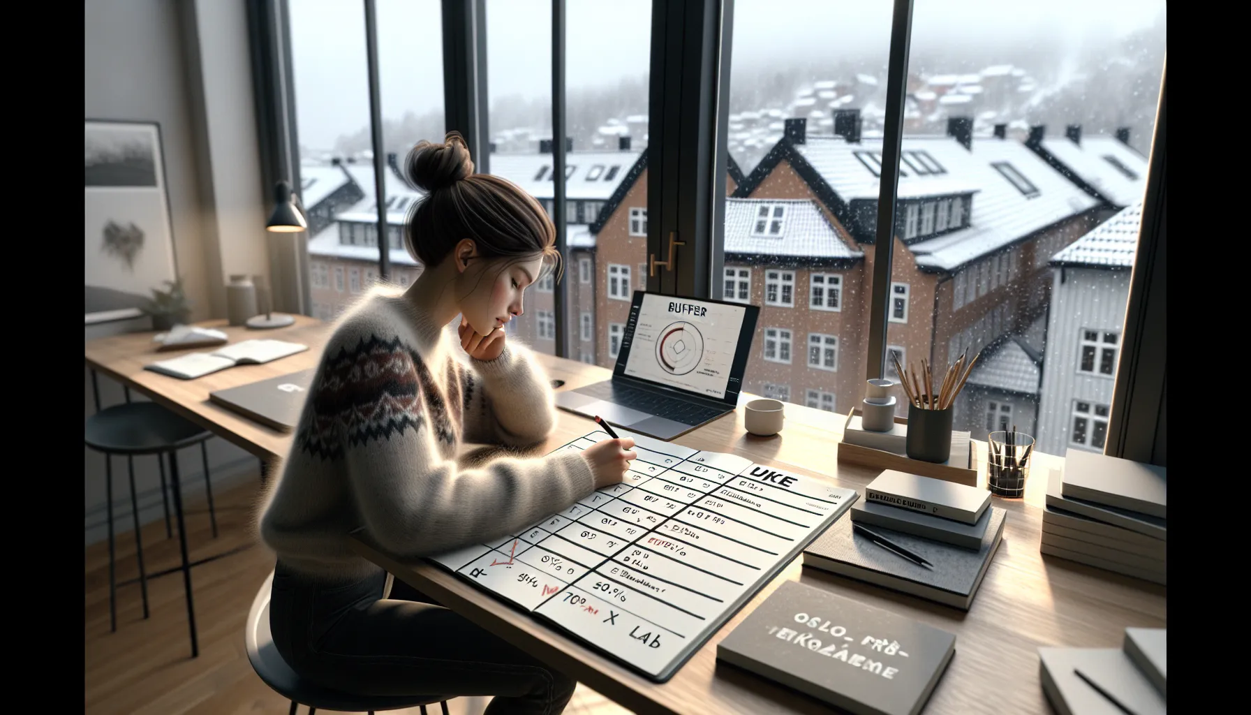 Norwegian professional planning a realistic certification study schedule with milestones and practice exams.
