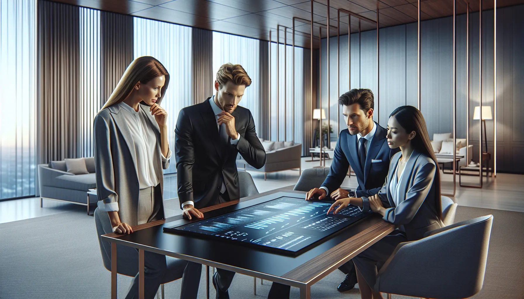 diverse team analyzing data related to 3126826110 in a modern office.