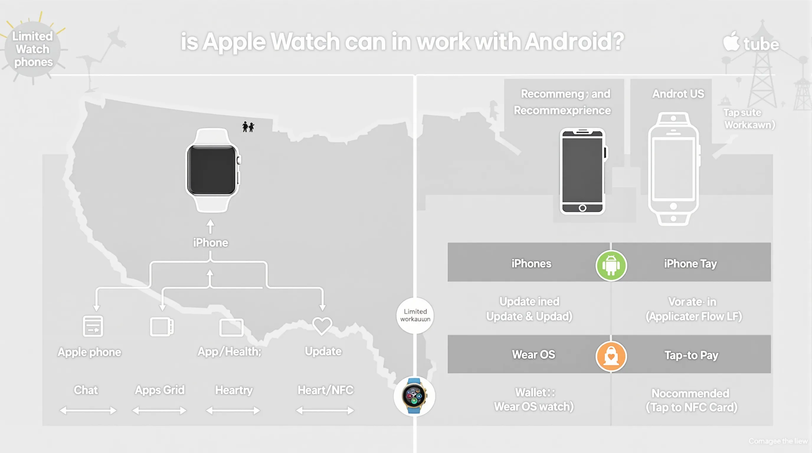 Comparison of Apple Watch with Android versus Wear OS on Android phones.