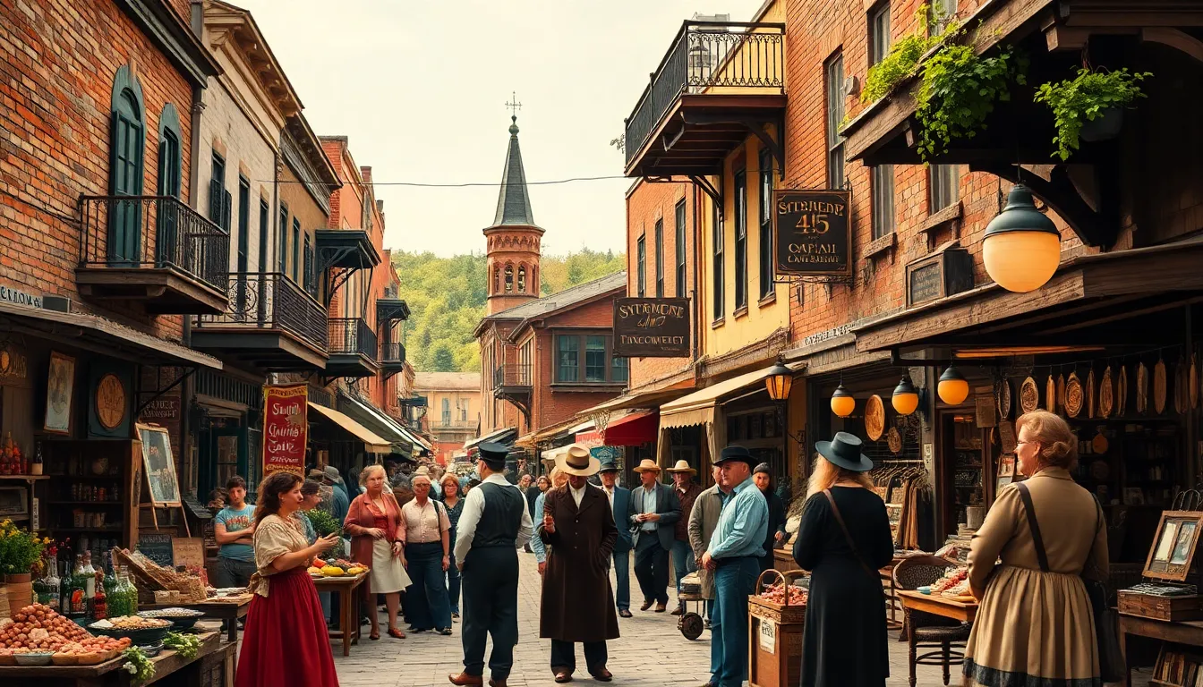 historical marketplace scene representing Tineoguffe's cultural heritage.