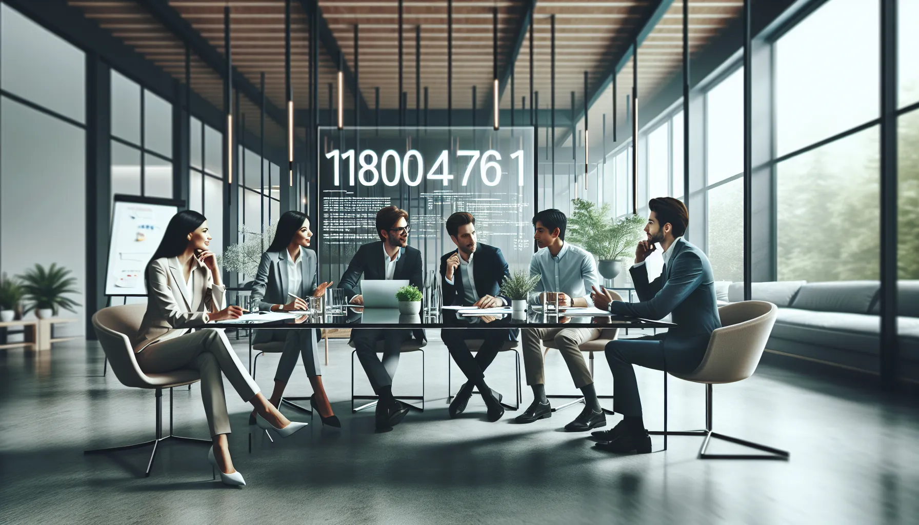 diverse professionals discussing service benefits in a modern office.