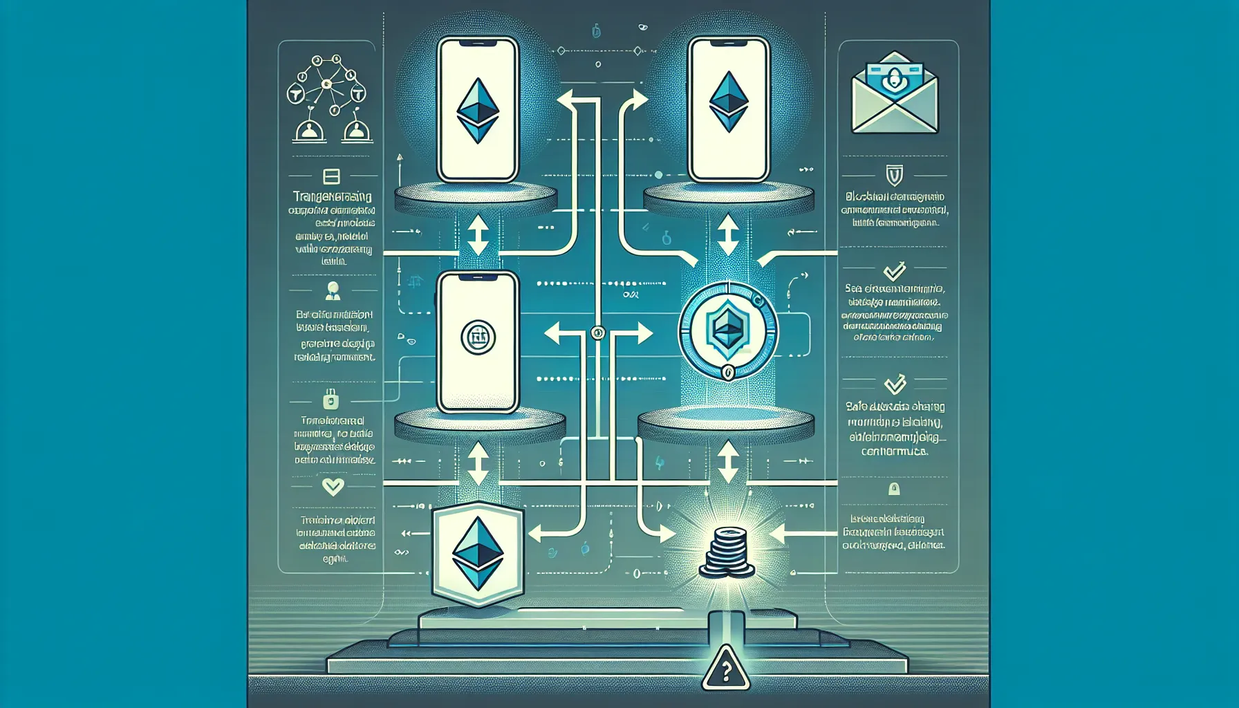 Vertical process infographic showing steps to receive Ethereum safely in UK.
