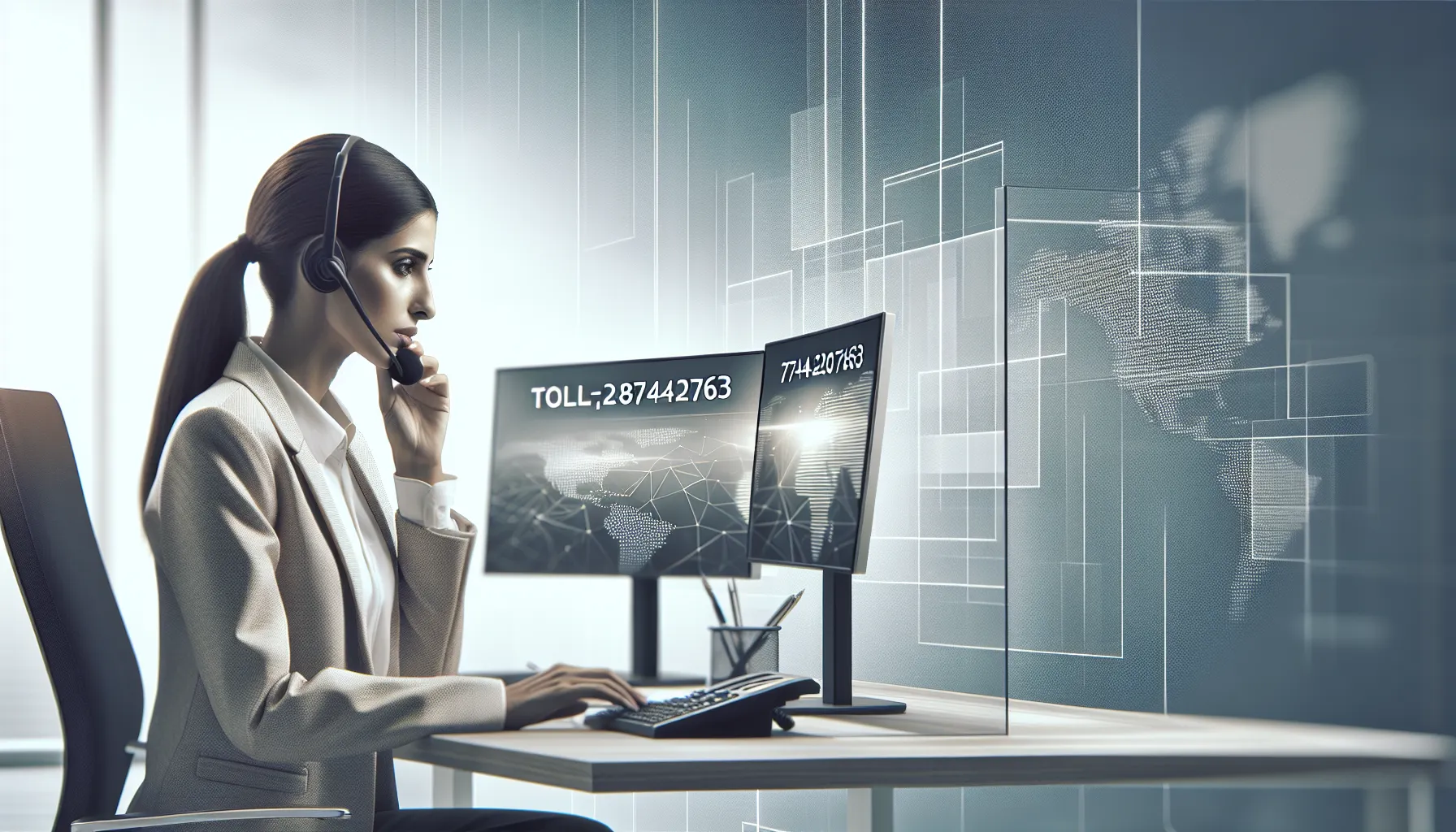 customer service representative in a modern office setting.