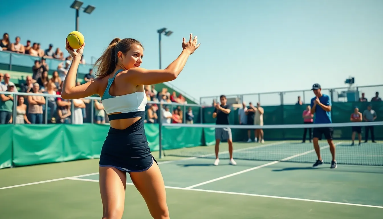 young tennis players competing in an exciting match.