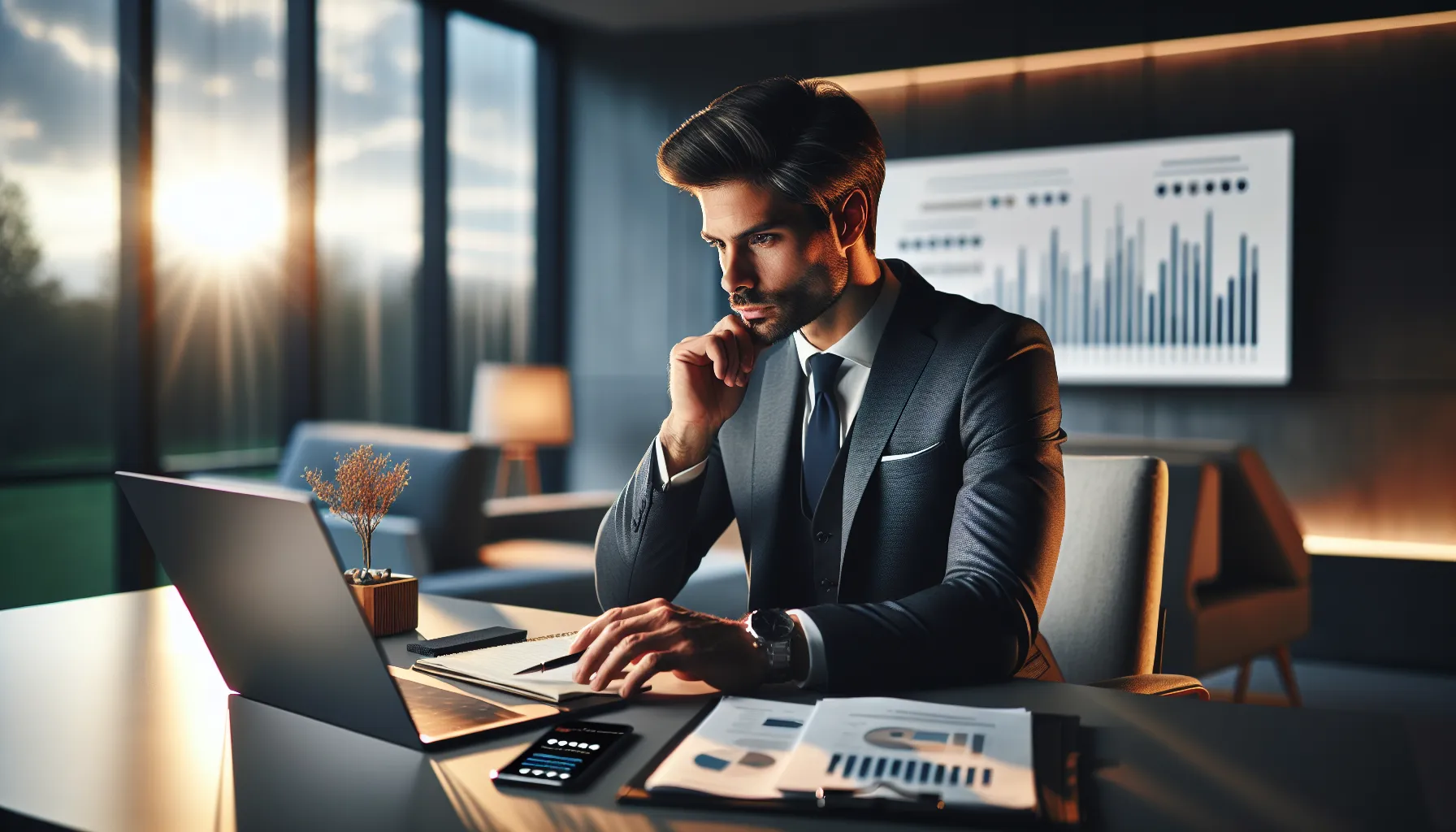 Professional person typing customer complaint response at modern office desk