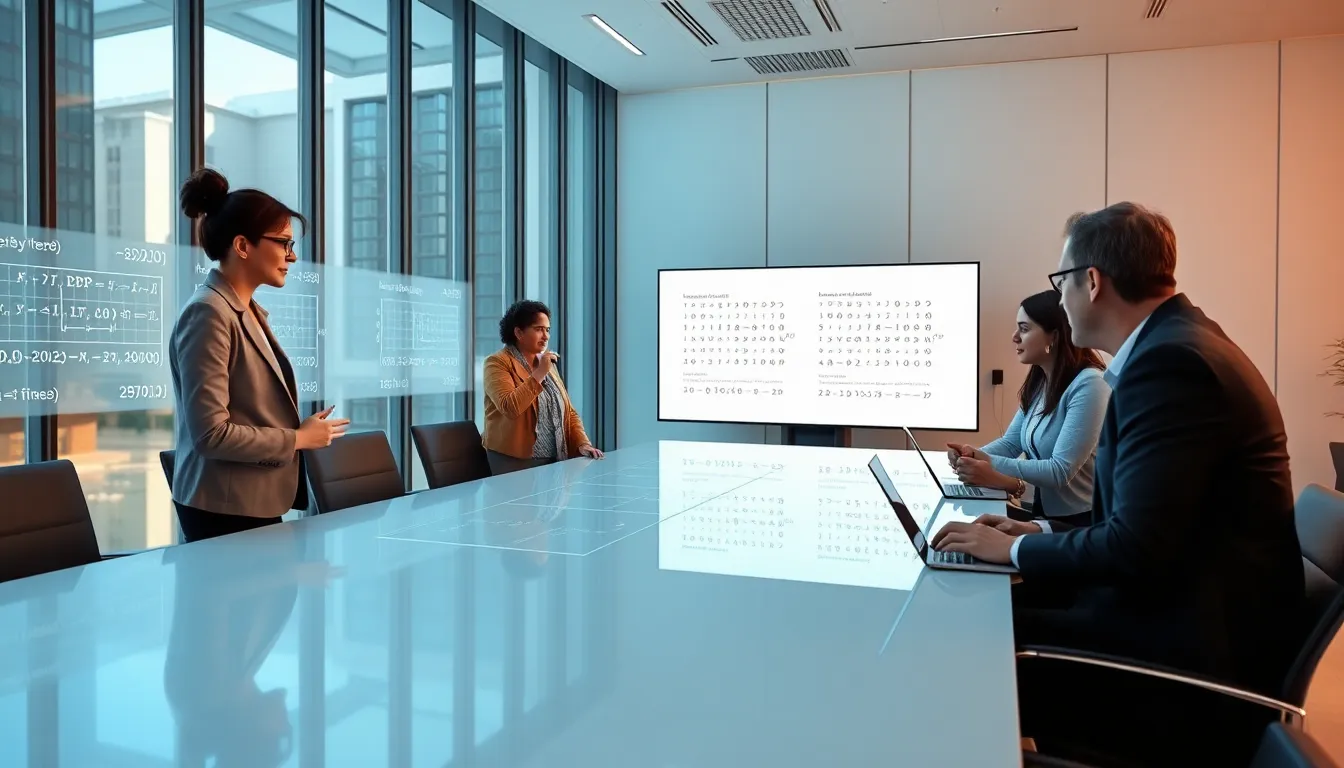 diverse team discussing Krylovalster techniques in a modern office.