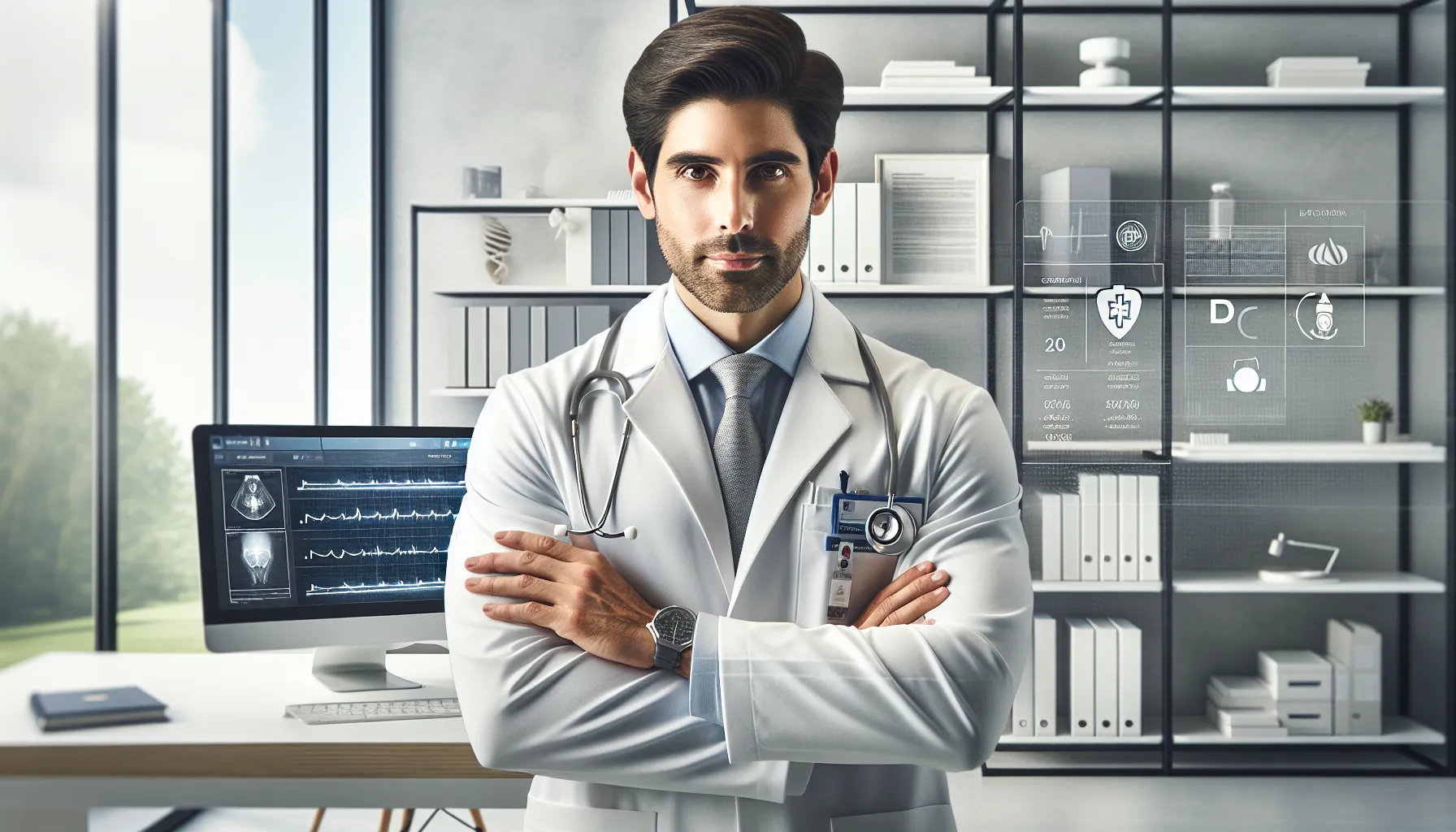 Dr. Rodrigo Haro in a modern medical office.