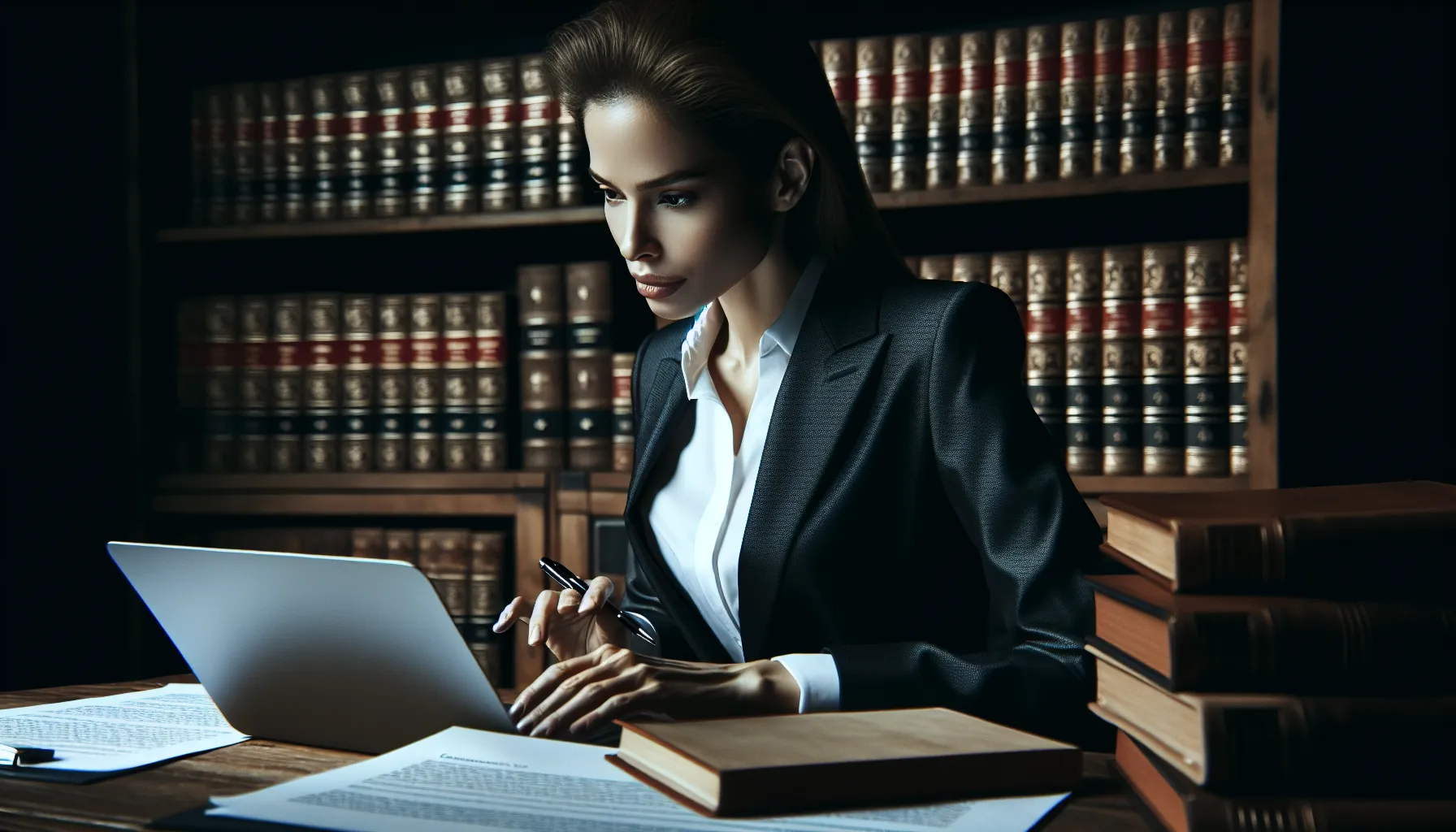 A lawyer reviewing a confidentiality agreement, emphasizing the importance of protecting sensitive information in b (Image 2)