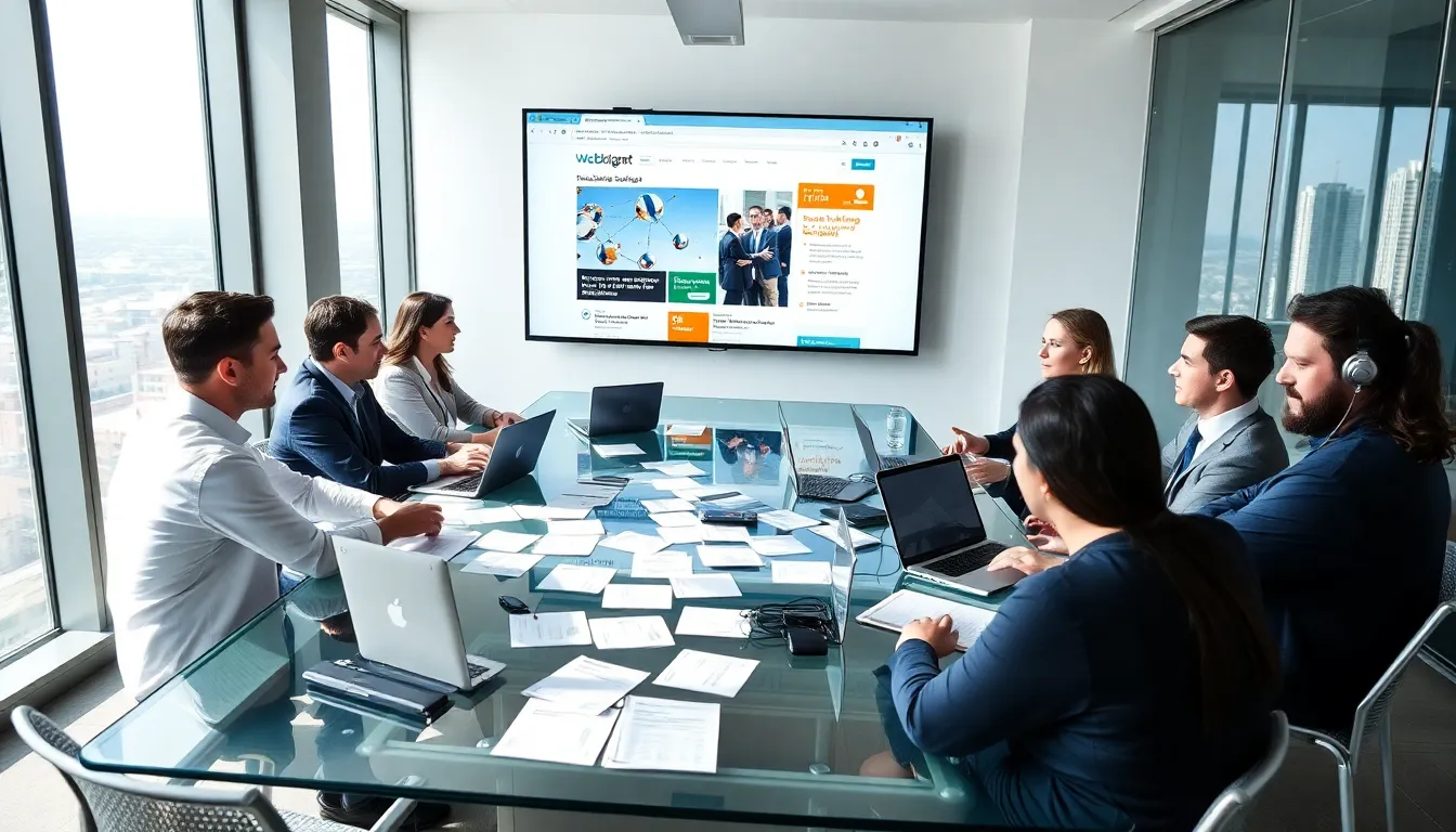 diverse professionals collaborating in a modern office setting.