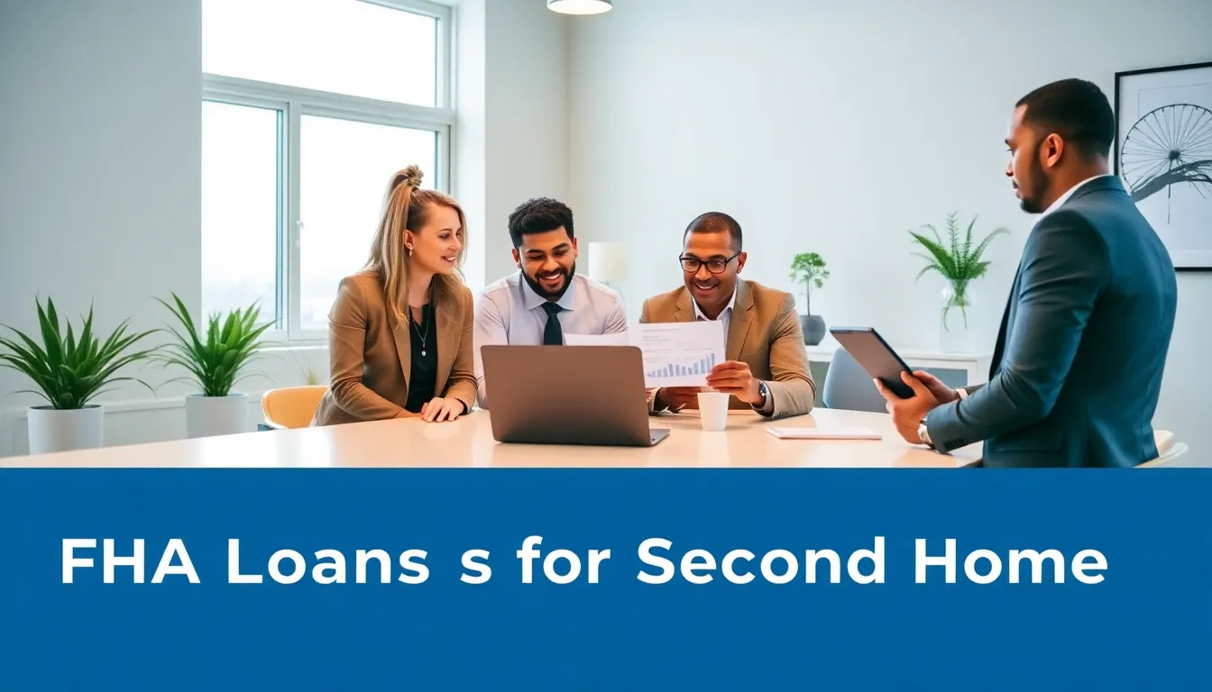 diverse team discussing FHA loans in a modern office setting.