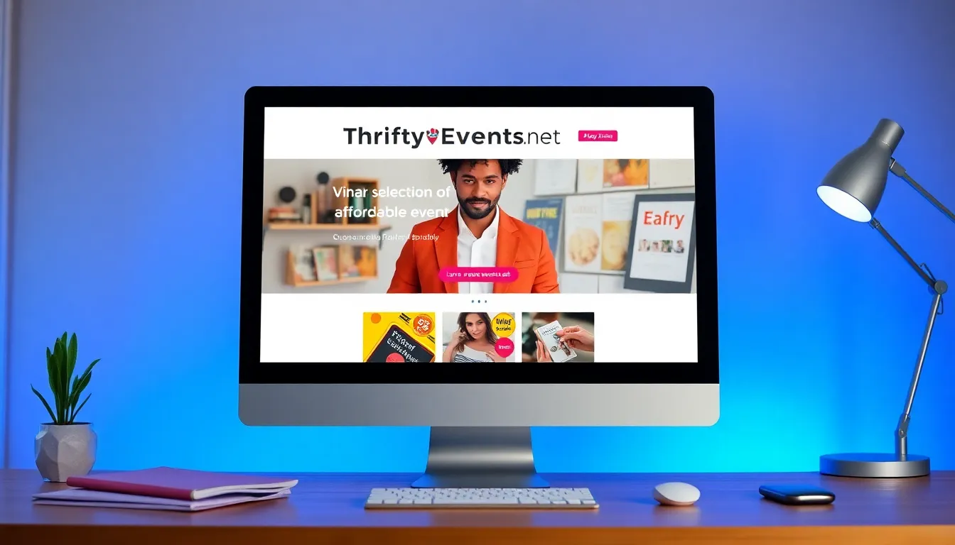 individual exploring affordable event options on a modern computer screen.