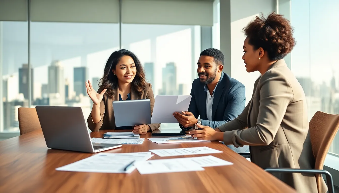 diverse team discussing tax minimisation strategies in a modern office.