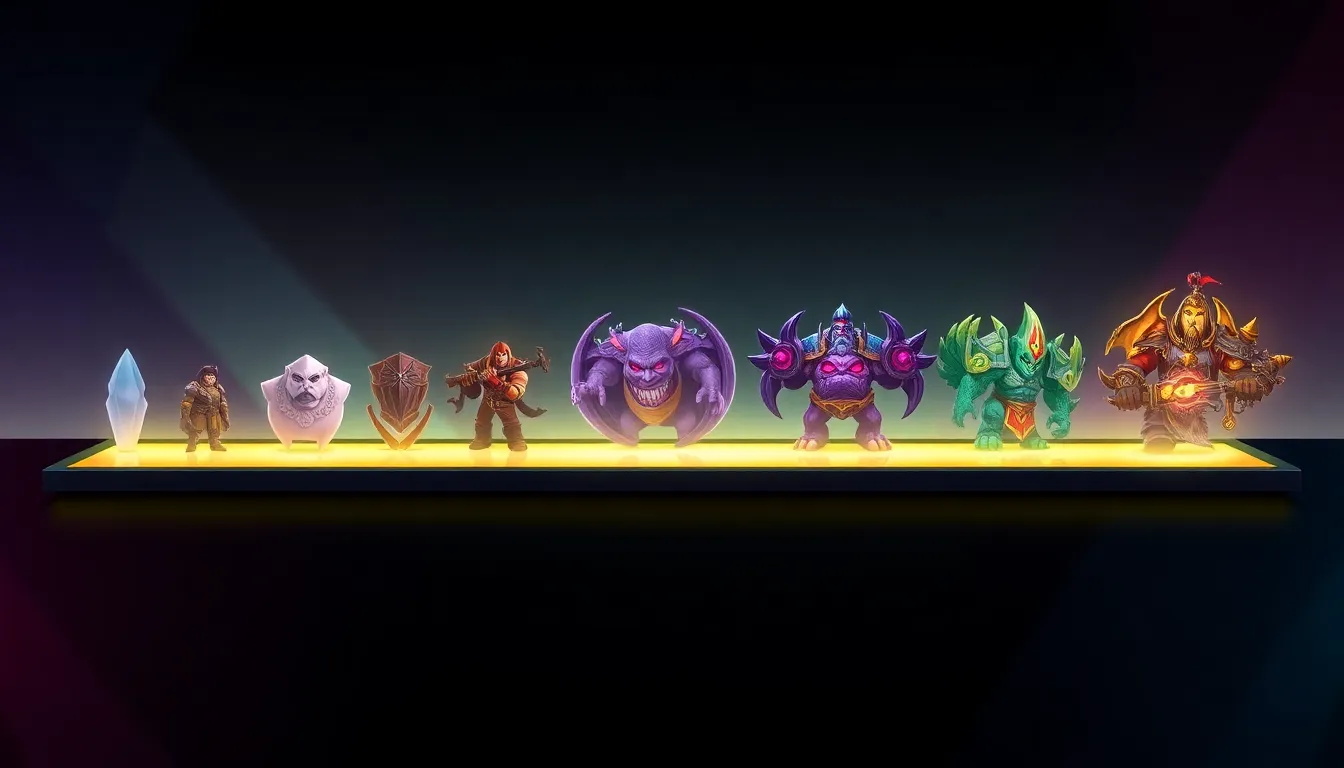 evolution of World of Warcraft icons on a digital interface.