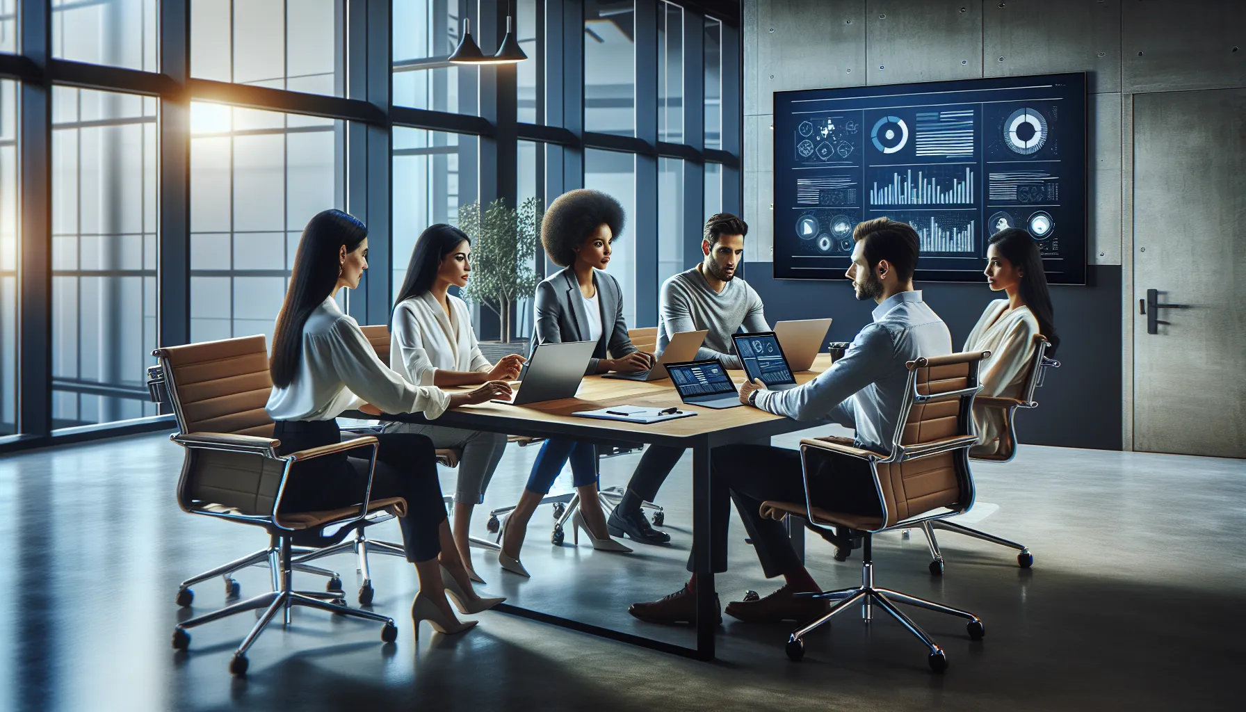 diverse team discussing the benefits of 18772600087 in a modern office.