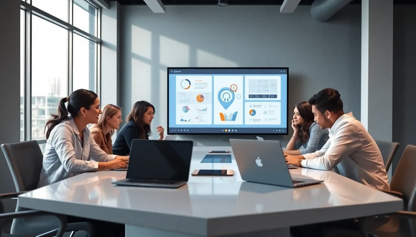 diverse team collaborating in a modern office for AlienSync.