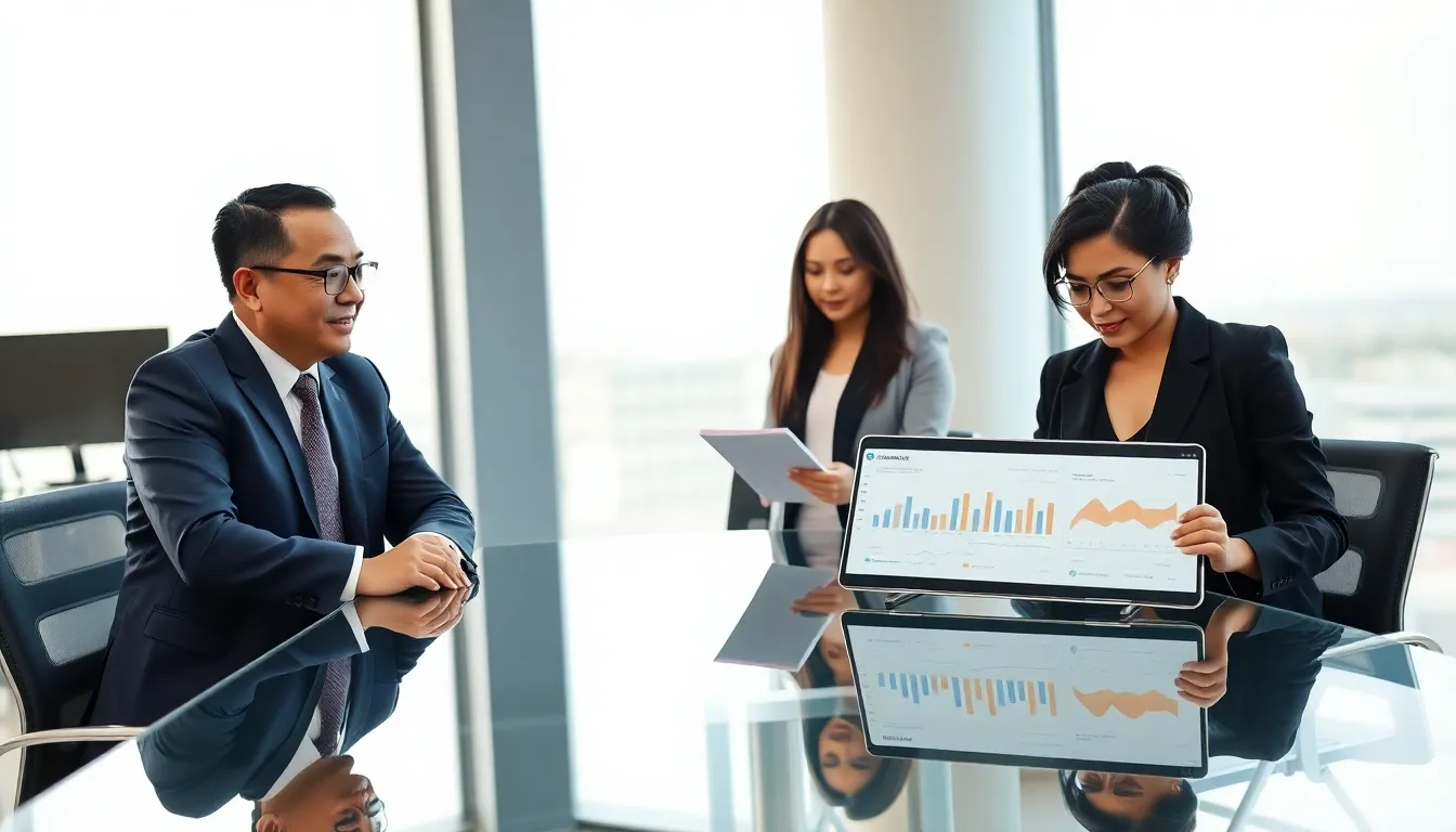 diverse investors discussing Xukizejutz shares in a modern office.