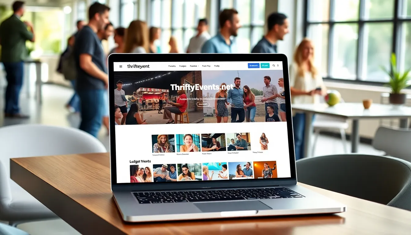 diverse group enjoying budget-friendly events on a laptop.