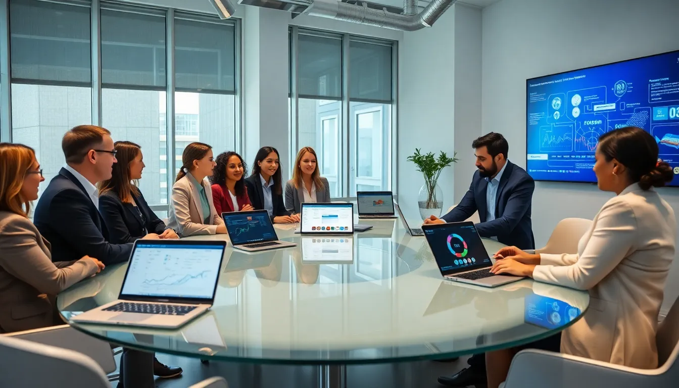 diverse professionals discussing 3Abwlql23 in a modern office.