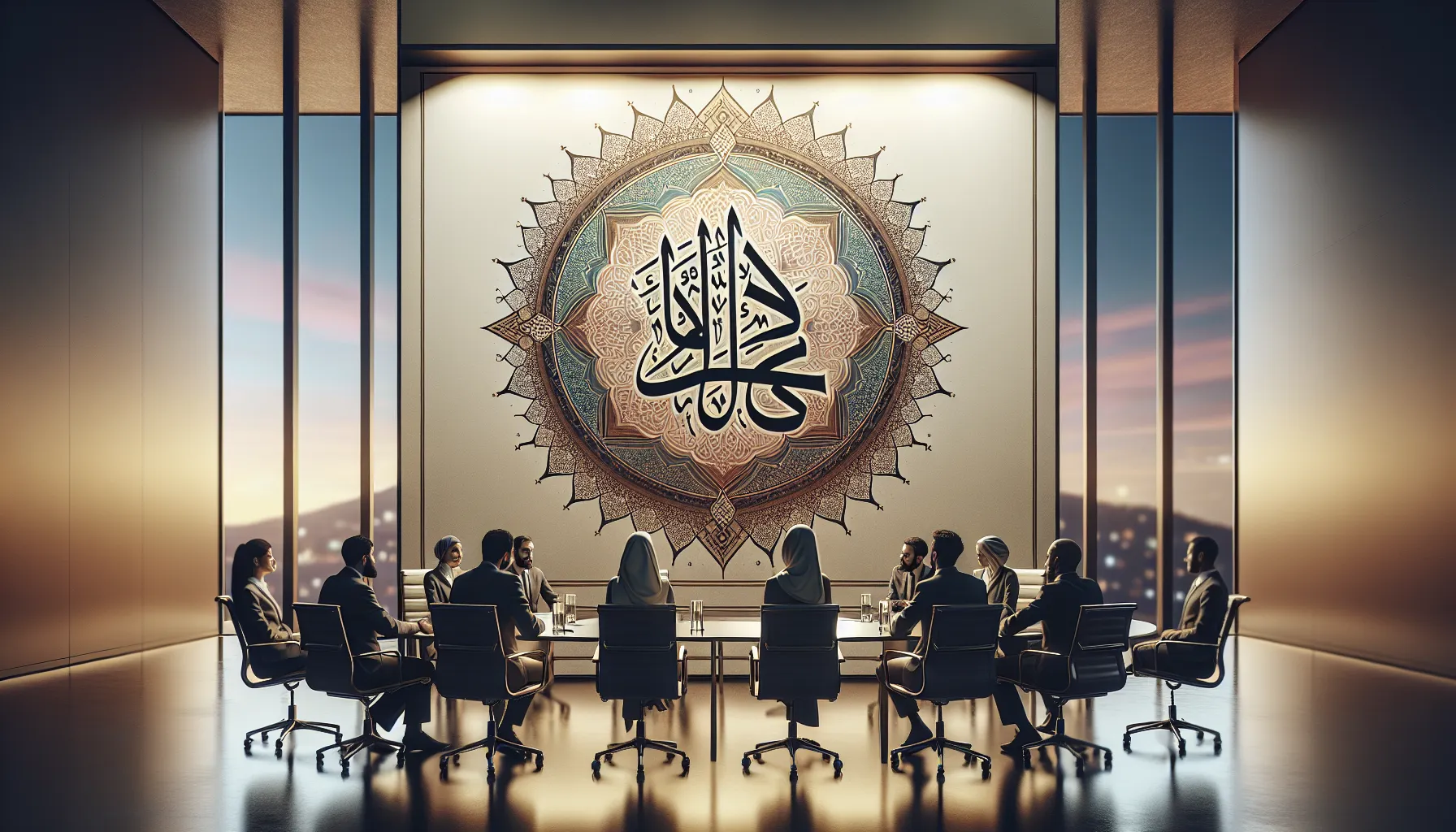 Cultural representation of the number 786 in a modern office setting.