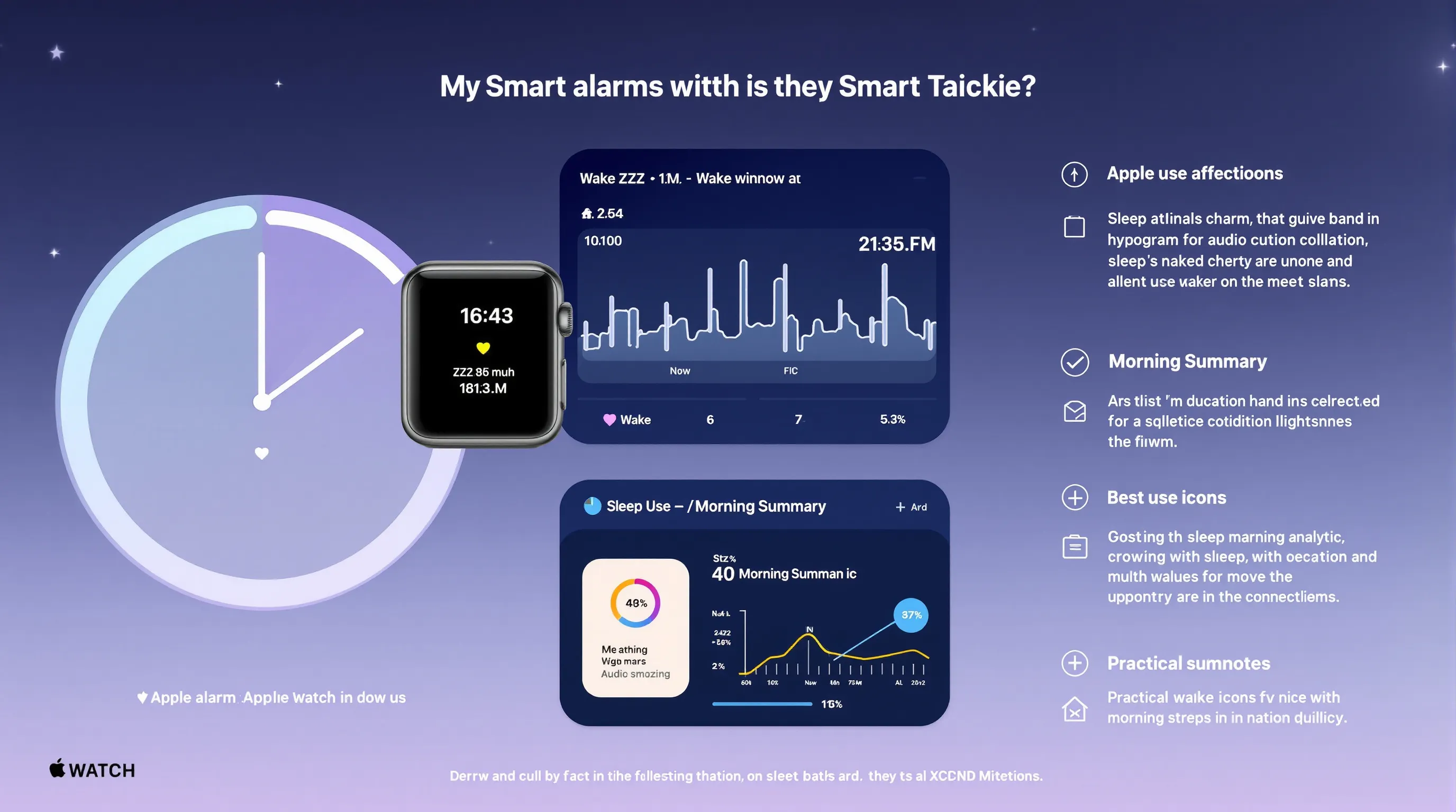 Infographic highlighting Pillow’s Apple Watch smart alarm and audio-based sleep insights.