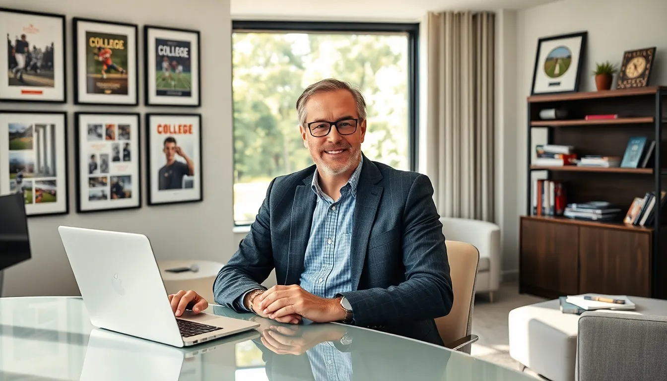 David Jones, sports journalist, in a modern office setting.