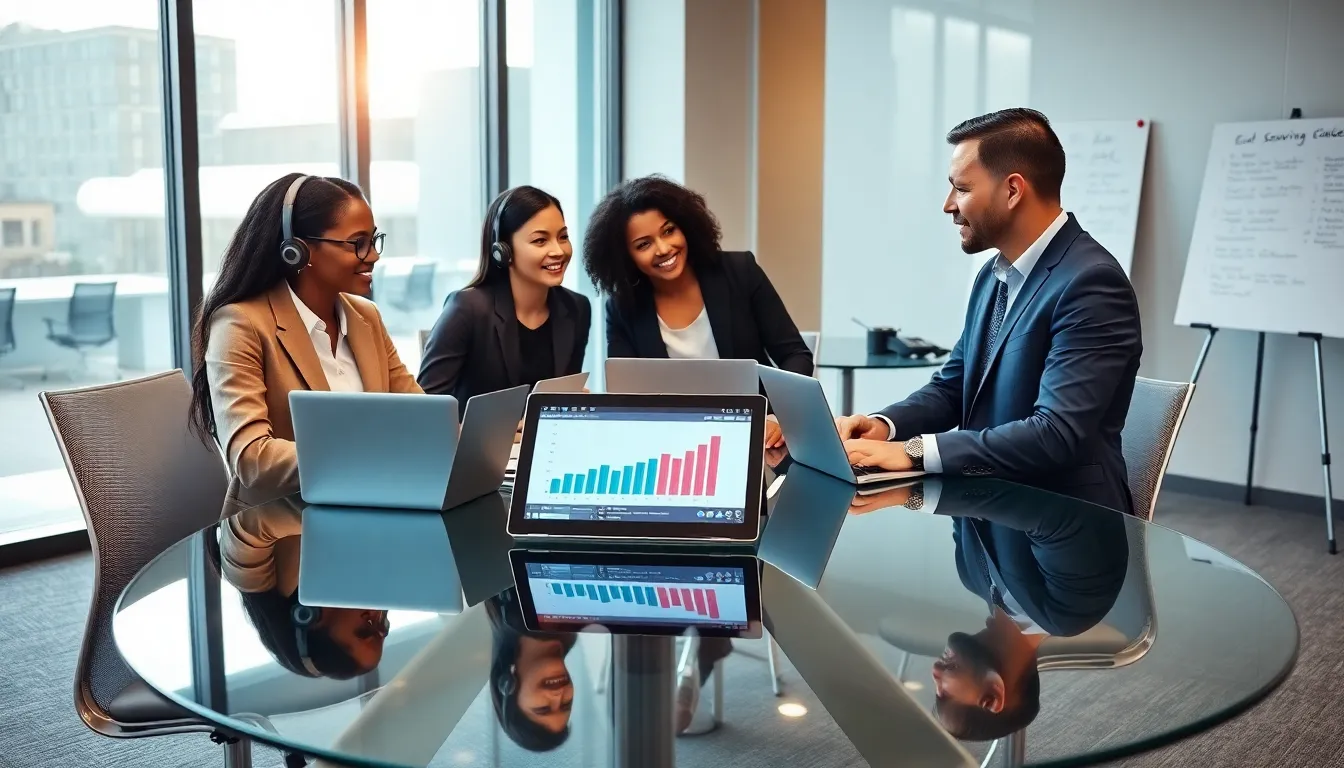 diverse team discussing toll-free number significance in a modern office.