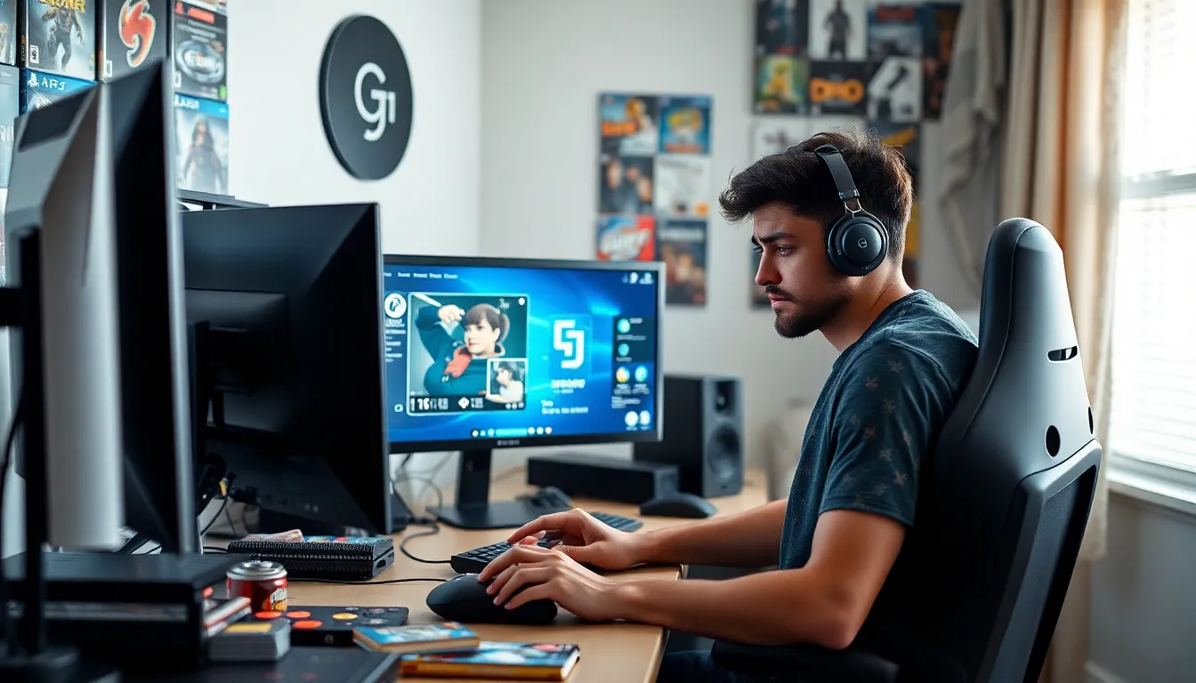 frustrated gamer struggling with a Genrodot console in a modern setup.