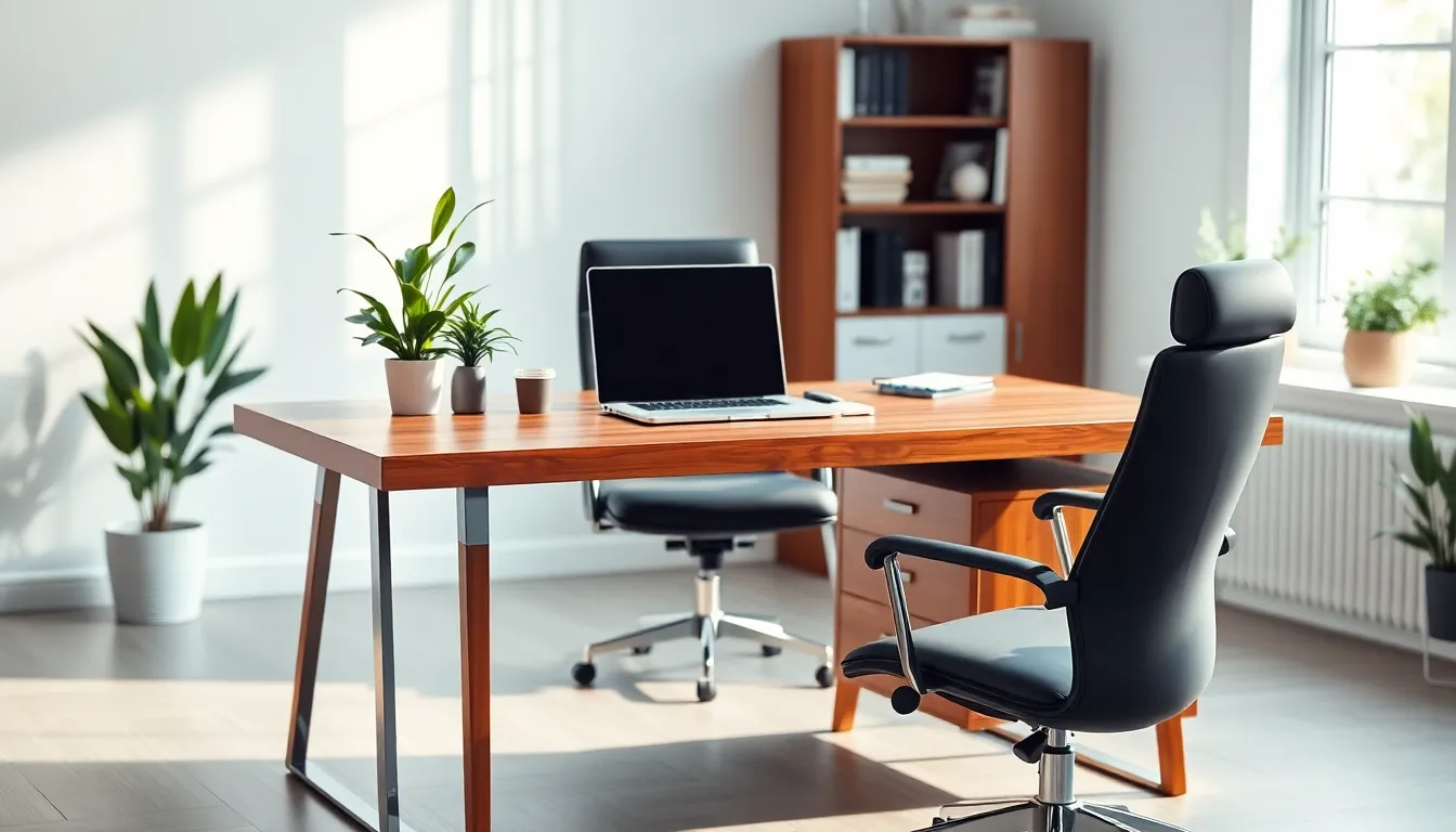 modern home office with a quality executive desk.