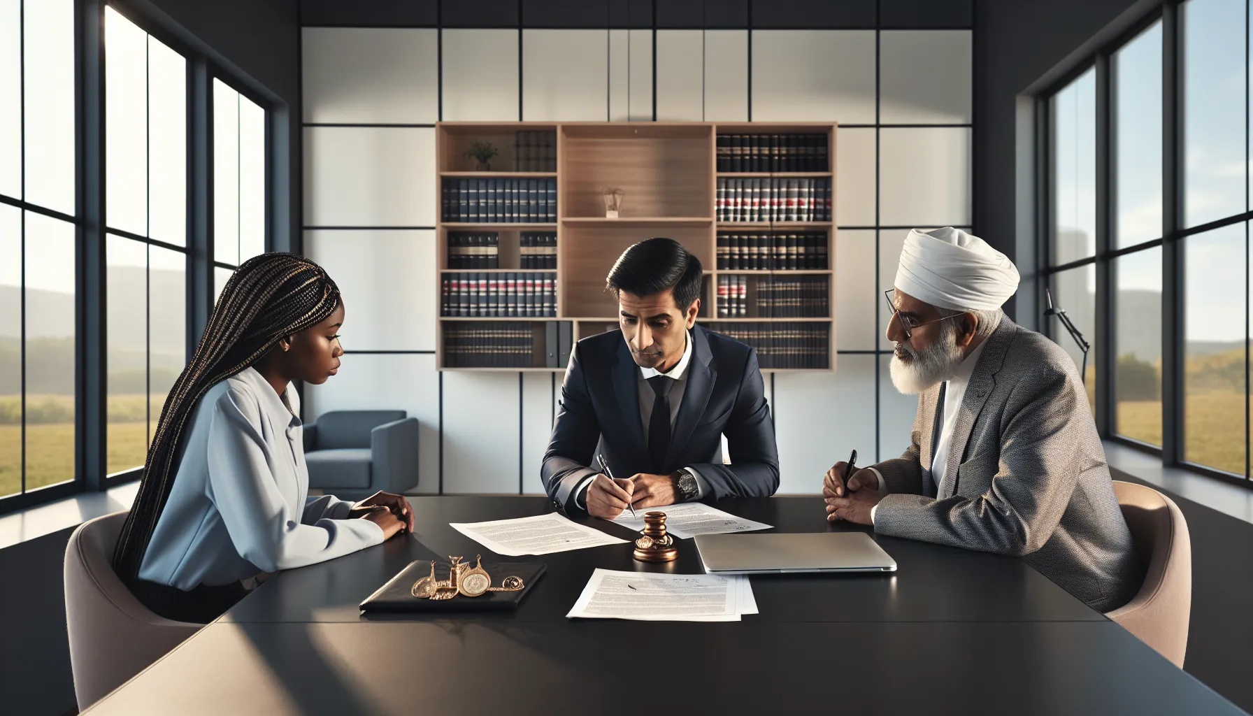 Legal consultation in modern Croatian law office regarding inheritance disputes