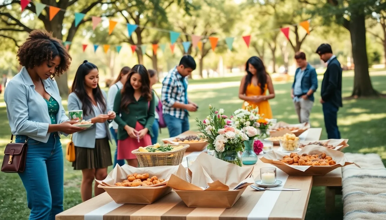 diverse group planning a budget-friendly outdoor event.