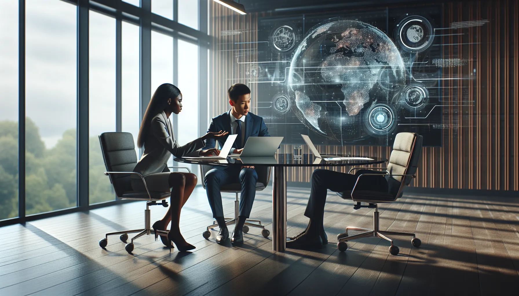 diverse team discussing data security challenges in a modern office.