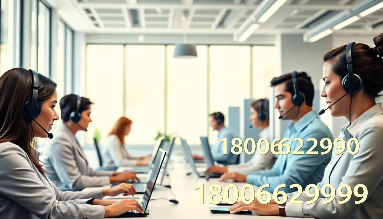 customer service team assisting clients with toll-free support.