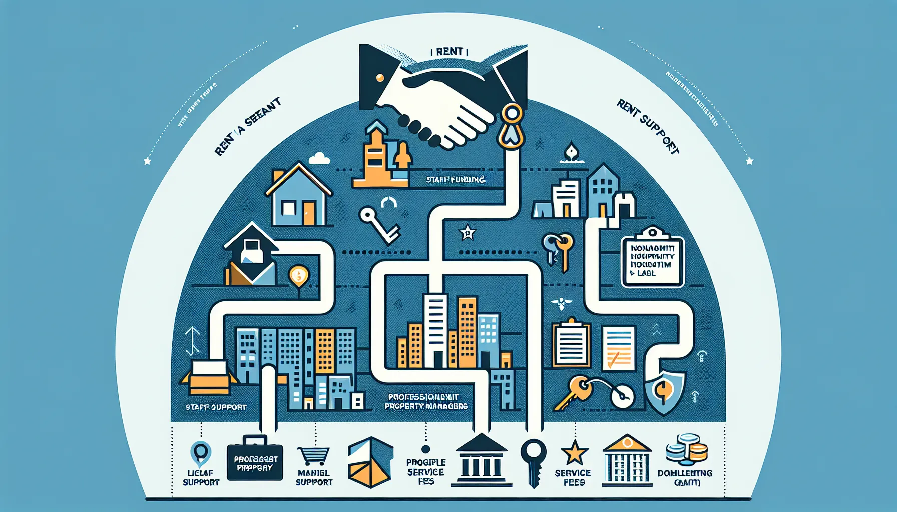 flowchart of rent help resources for Danville professionals