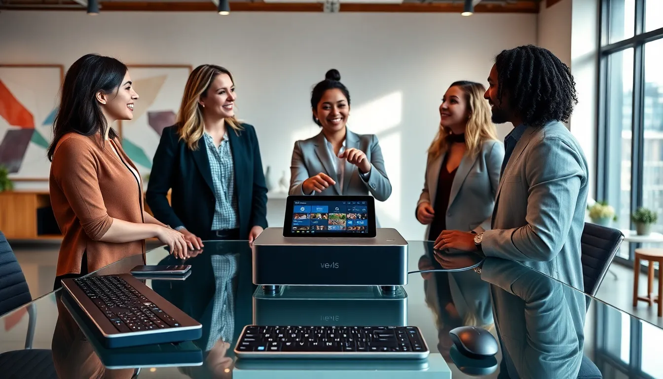diverse team discussing the 1410Pepven8003876683 in a modern office.