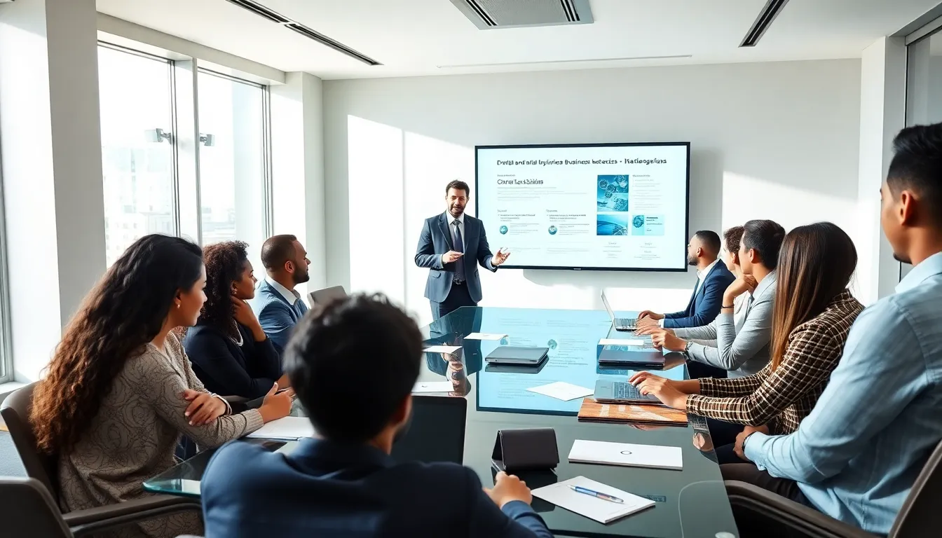 diverse professionals participating in a business masterclass workshop.