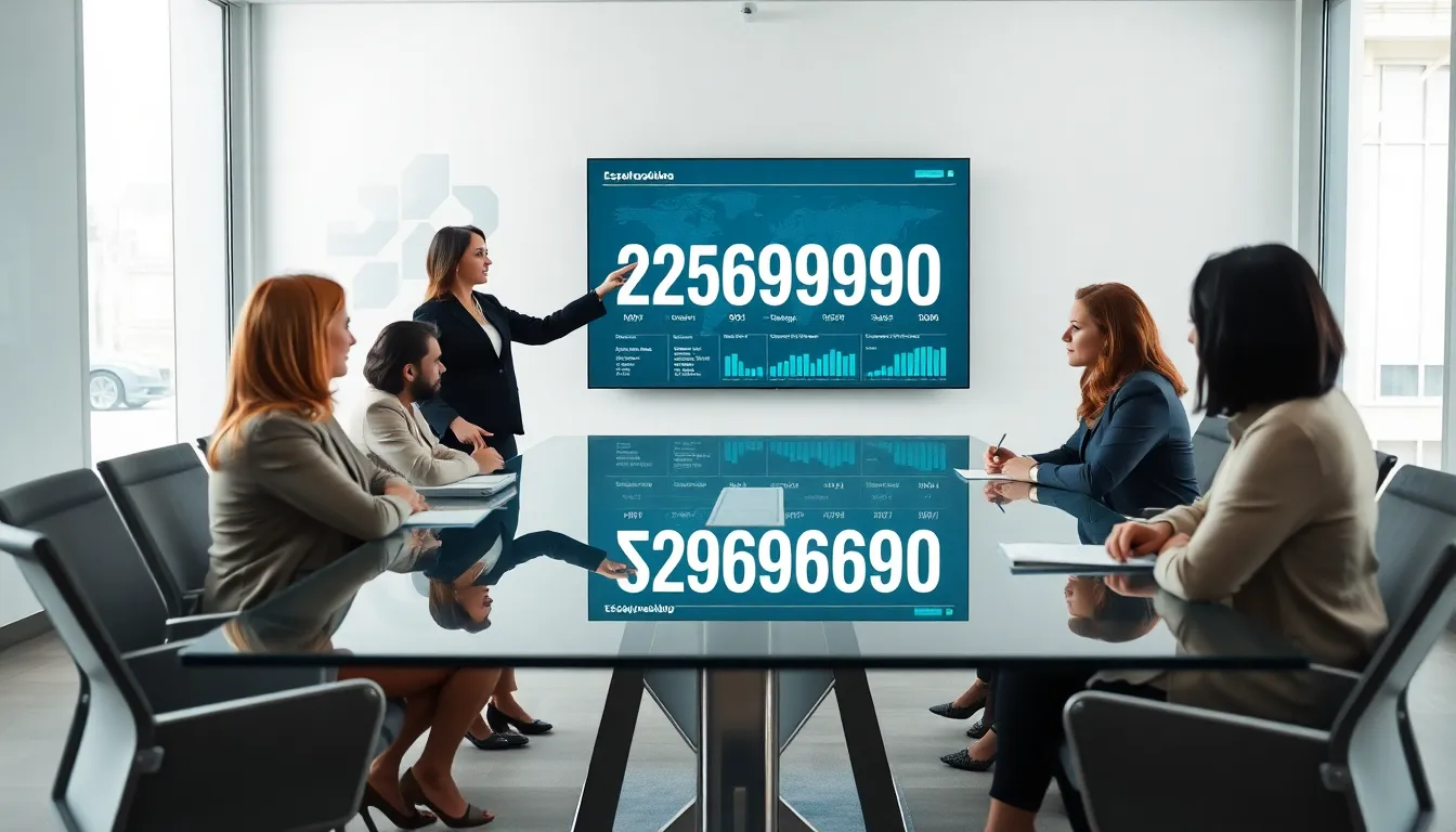 diverse professionals discussing data analytics in a modern office.