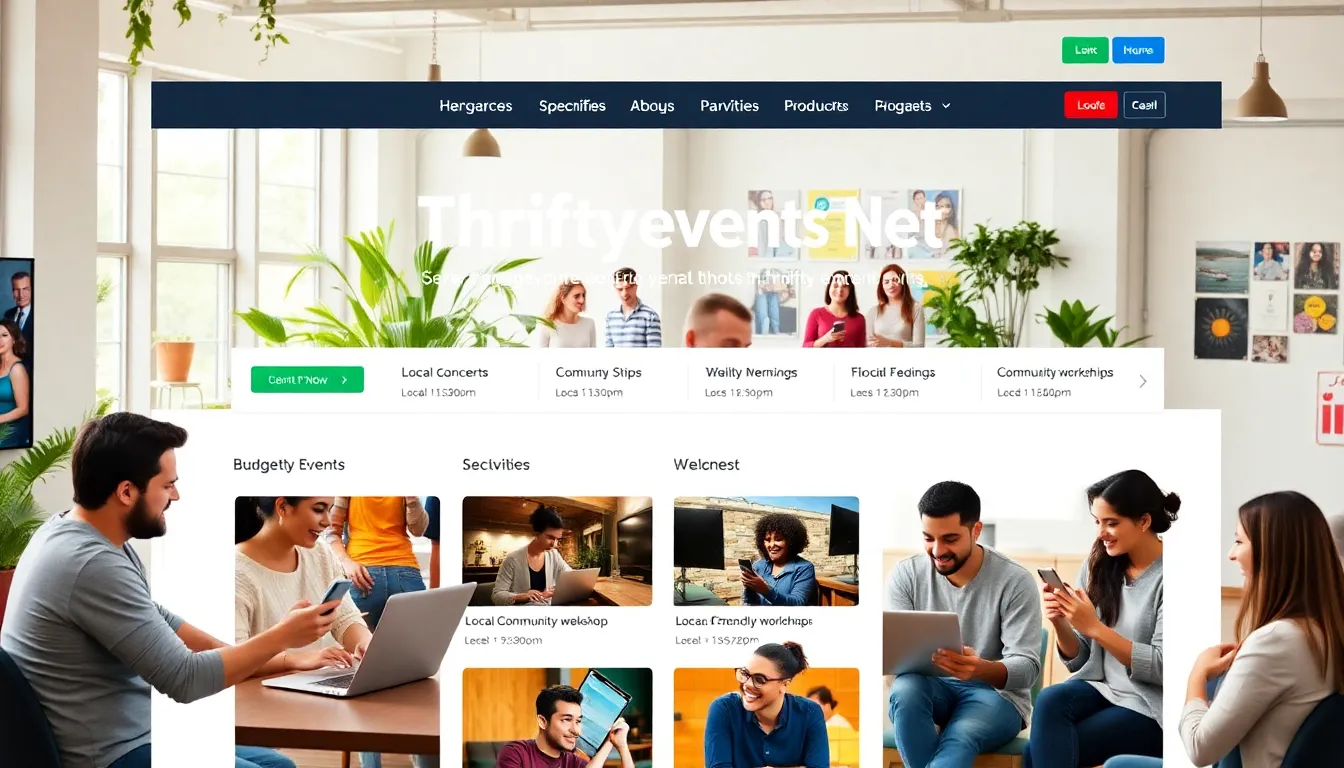 people exploring budget-friendly events on a modern website.