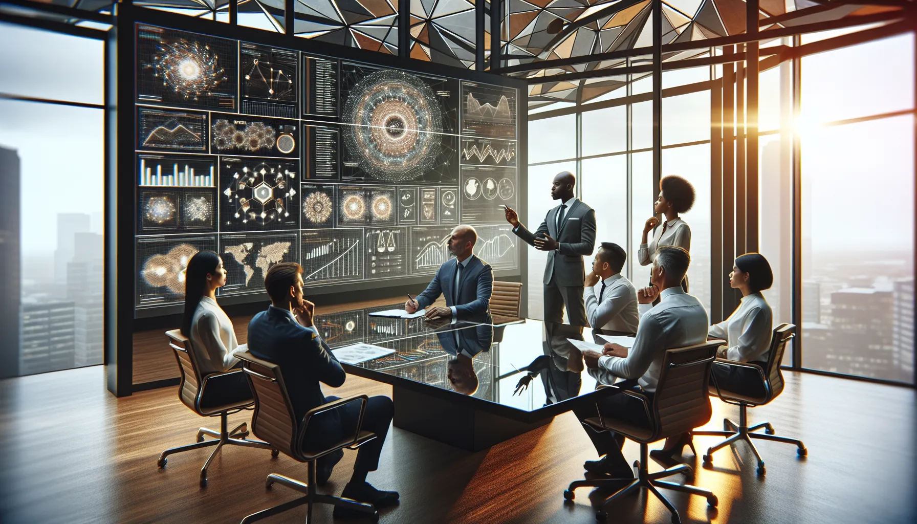 diverse team discussing challenges of Rcujcnfnc in a modern office.