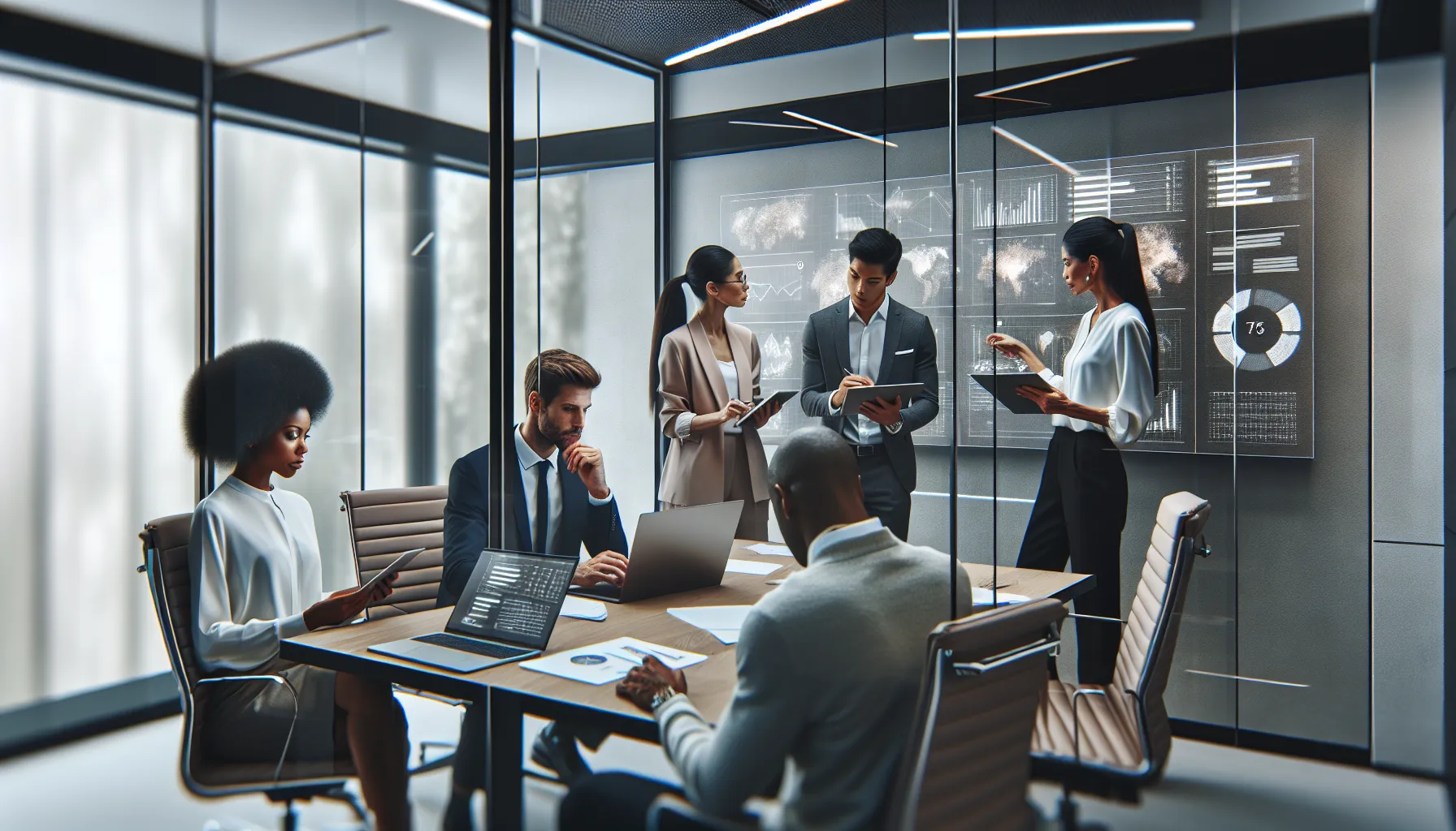 diverse professionals discussing challenges of Jlirons12 in a modern office.