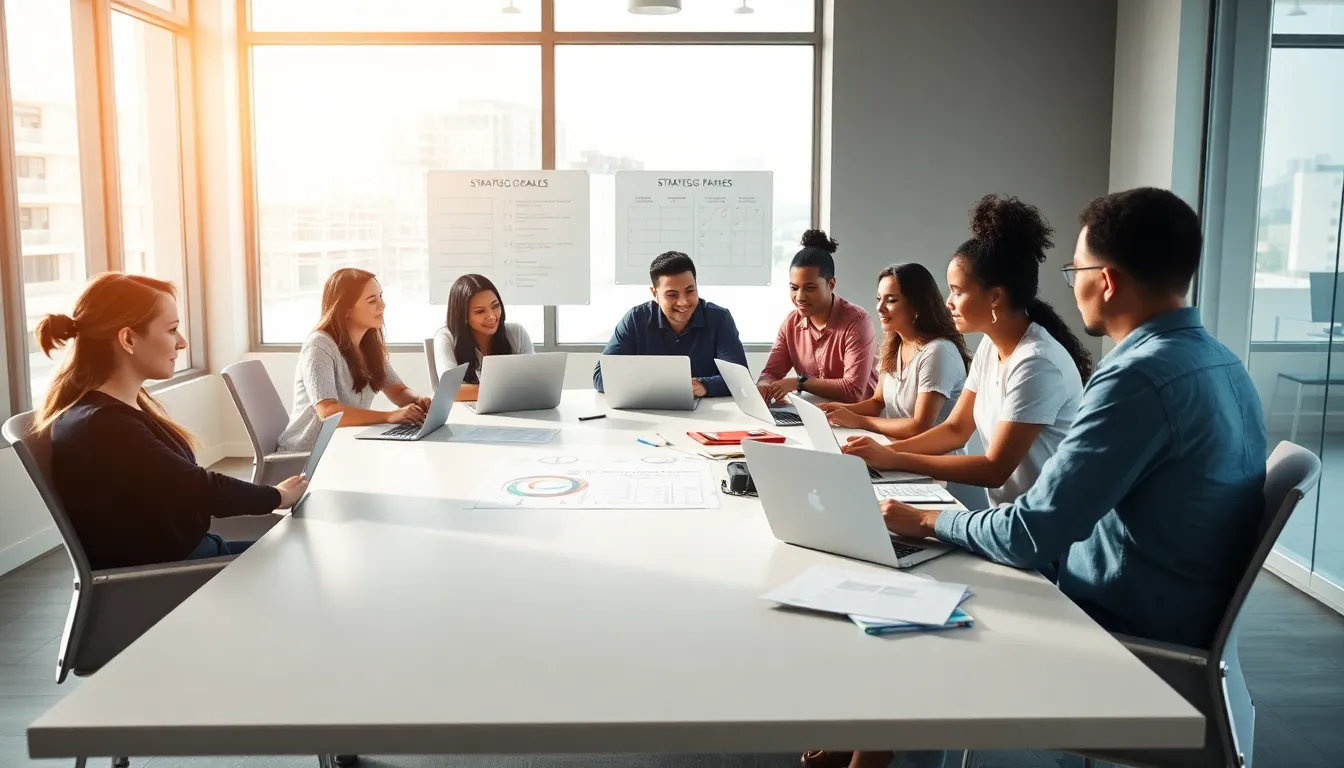 diverse freelancers collaborating in a modern office setting.