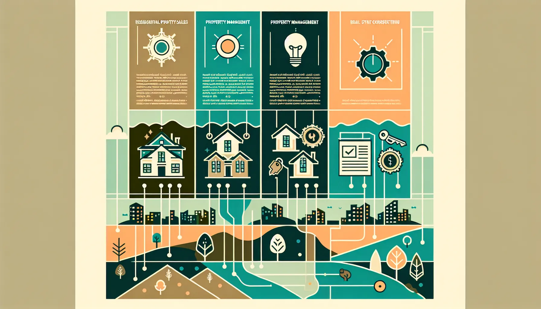 comparison of three Orinda real estate service types with icons and local map