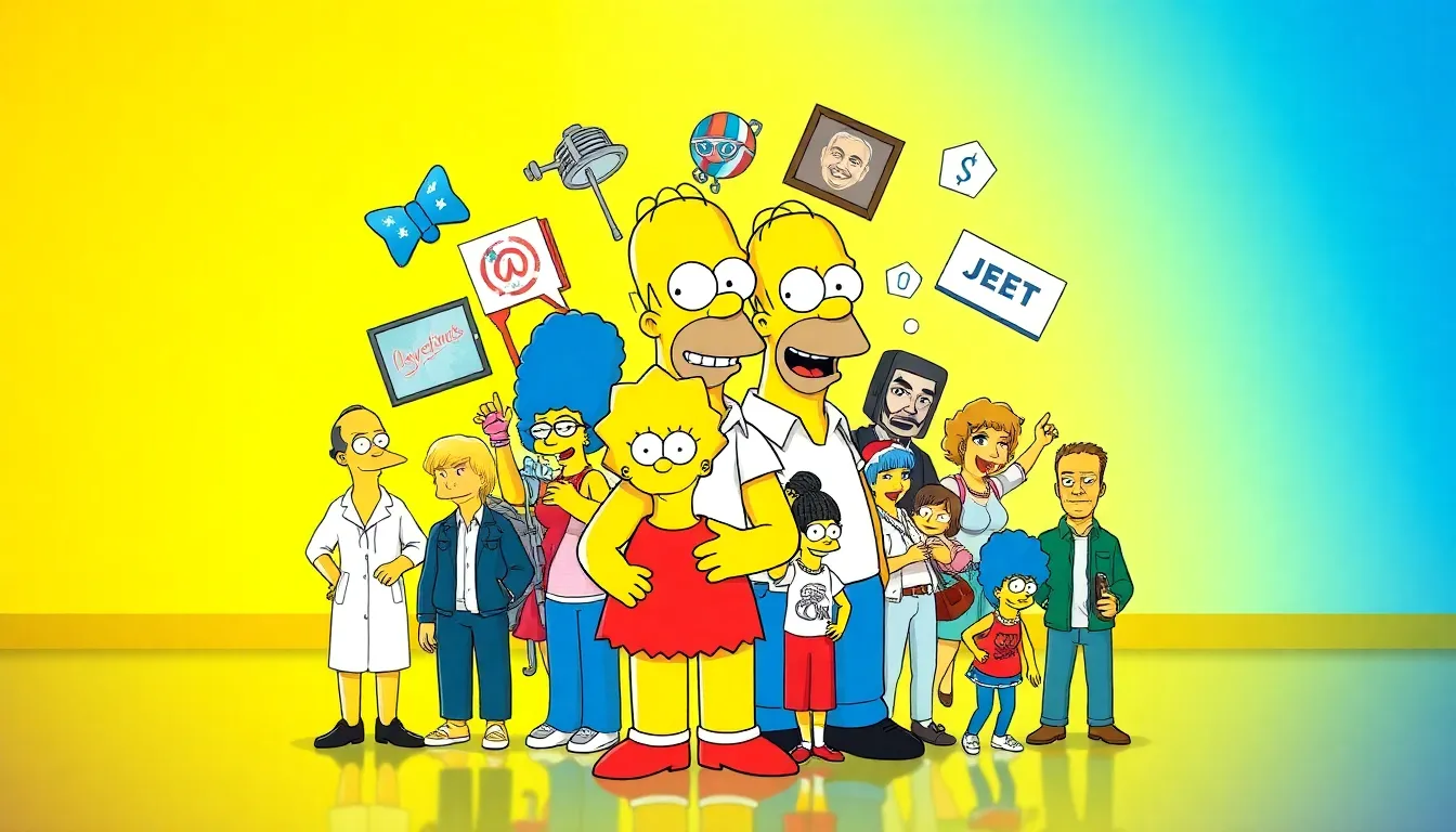 iconic Simpsons characters illustrating cultural impact and humor.